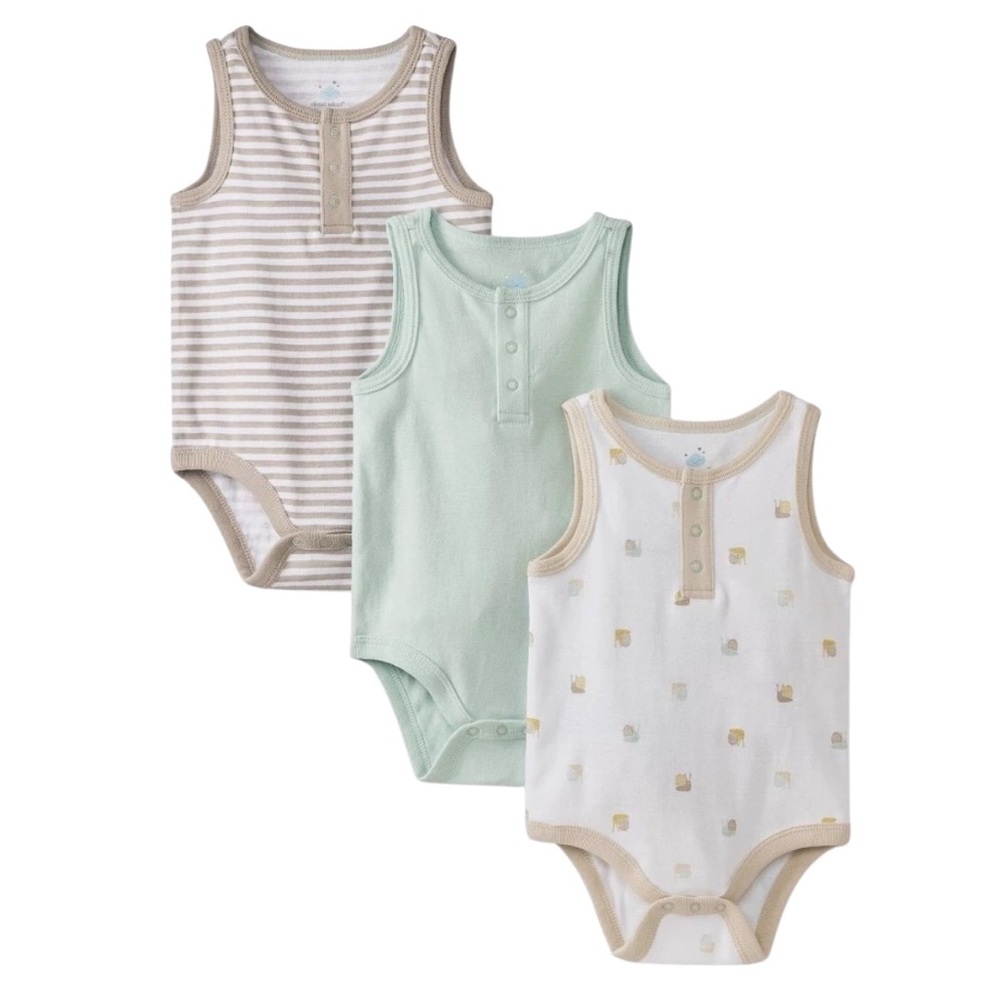 Cloud Island 3-Pack Sleeveless Bodysuits